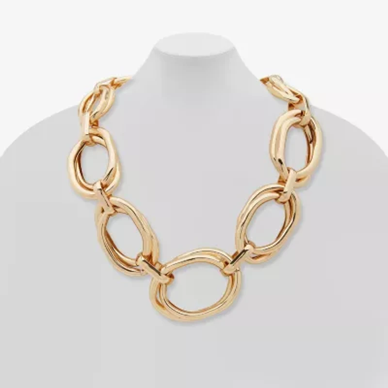 Worthington Gold Tone Womens Surgical Steel 18 Inch Collar Necklace