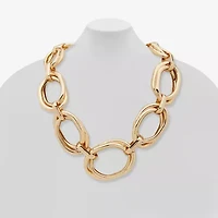 Worthington Gold Tone Womens Surgical Steel 18 Inch Collar Necklace