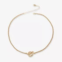 Worthington Gold Tone Womens Inch Collar Necklace