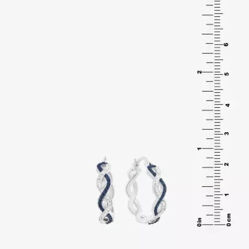 Sparkle Allure Womens Blue Crystal 21.1mm Hoop Earrings