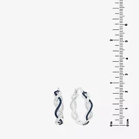 Sparkle Allure Womens Blue Crystal 21.1mm Hoop Earrings