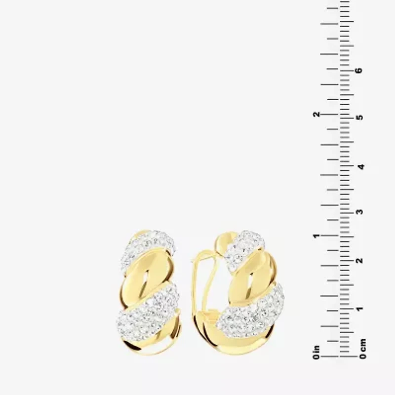 Sparkle Allure Womens Crystal 14K Gold Over Brass 25.6mm Hoop Earrings
