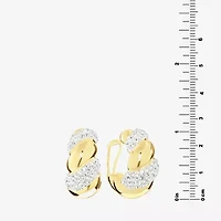 Sparkle Allure Womens Crystal 14K Gold Over Brass 25.6mm Hoop Earrings