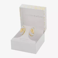 Sparkle Allure Womens Crystal 14K Gold Over Brass 25.6mm Hoop Earrings