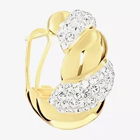 Sparkle Allure Womens Crystal 14K Gold Over Brass 25.6mm Hoop Earrings
