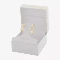 Sparkle Allure Womens Crystal 14K Gold Over Brass 26.1mm Hoop Earrings