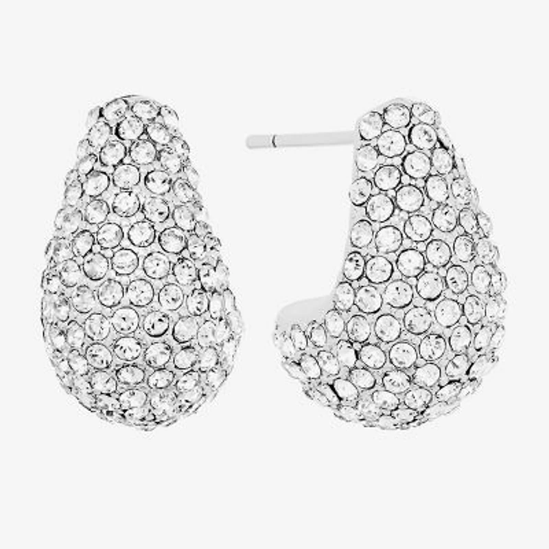 Sparkle Allure Womens Crystal Pure Silver Over Brass Drop Earrings