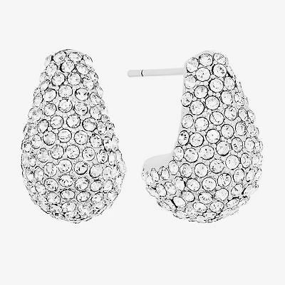 Sparkle Allure Womens Crystal Pure Silver Over Brass Drop Earrings