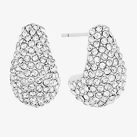 Sparkle Allure Womens Crystal Pure Silver Over Brass Drop Earrings