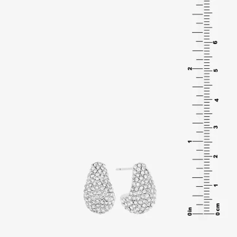 Sparkle Allure Womens Crystal Pure Silver Over Brass Drop Earrings