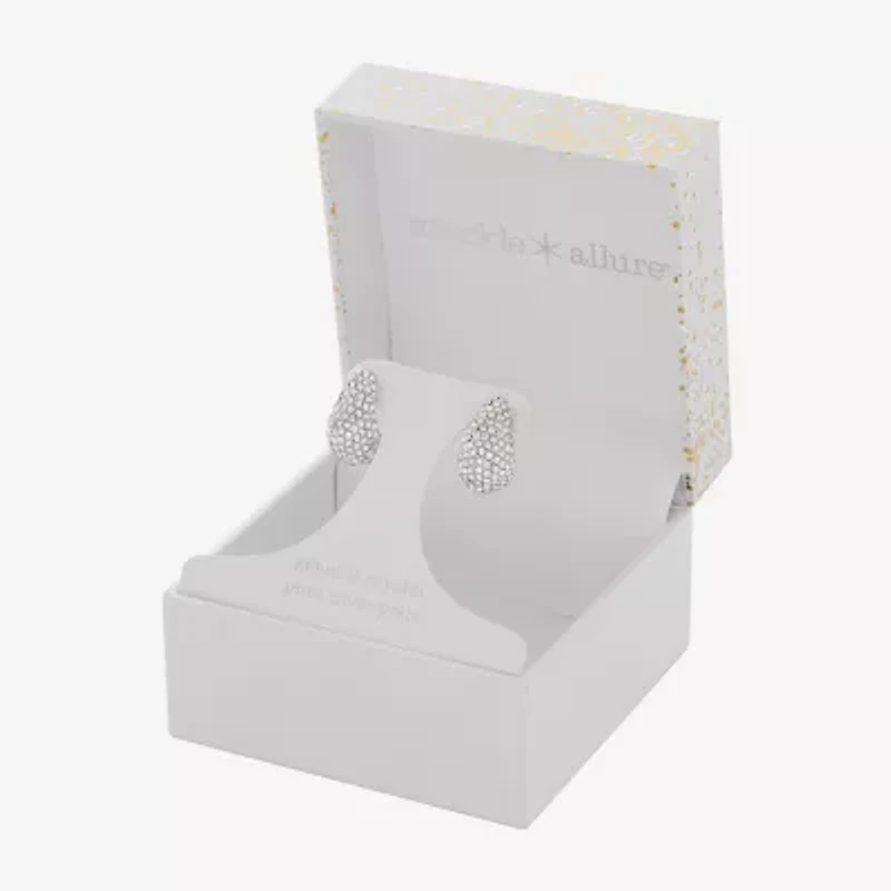 Sparkle Allure Womens Crystal Pure Silver Over Brass Drop Earrings