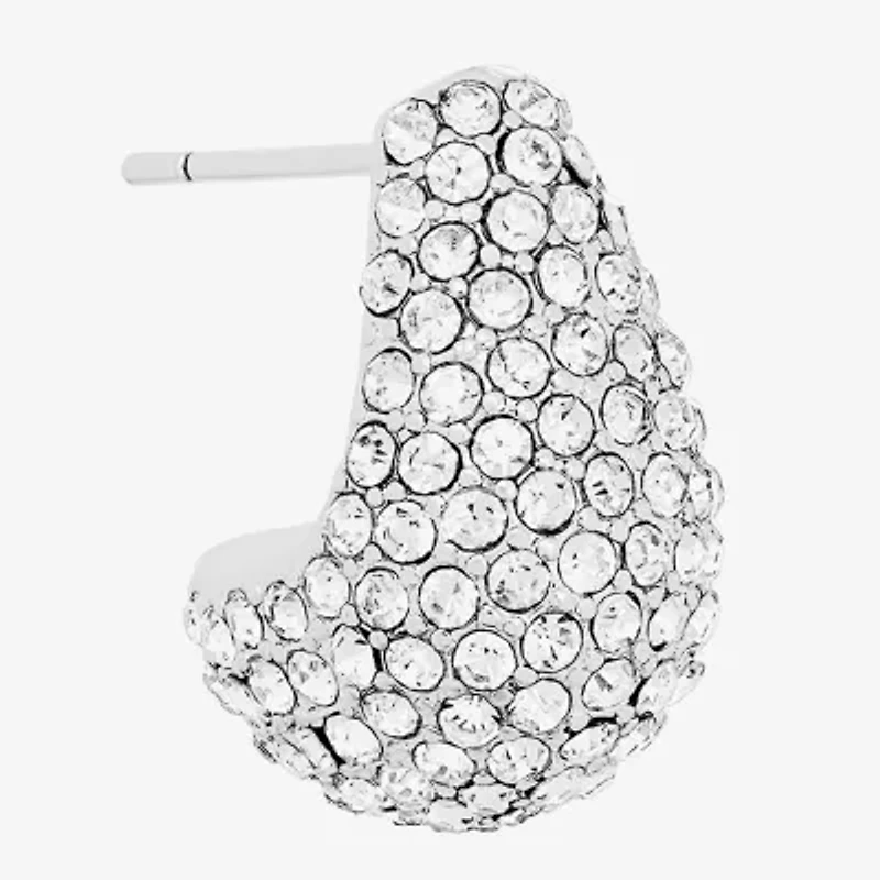 Sparkle Allure Womens Crystal Pure Silver Over Brass Drop Earrings