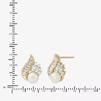 Cultured Freshwater Pearl Earrings 14K Over Sterling