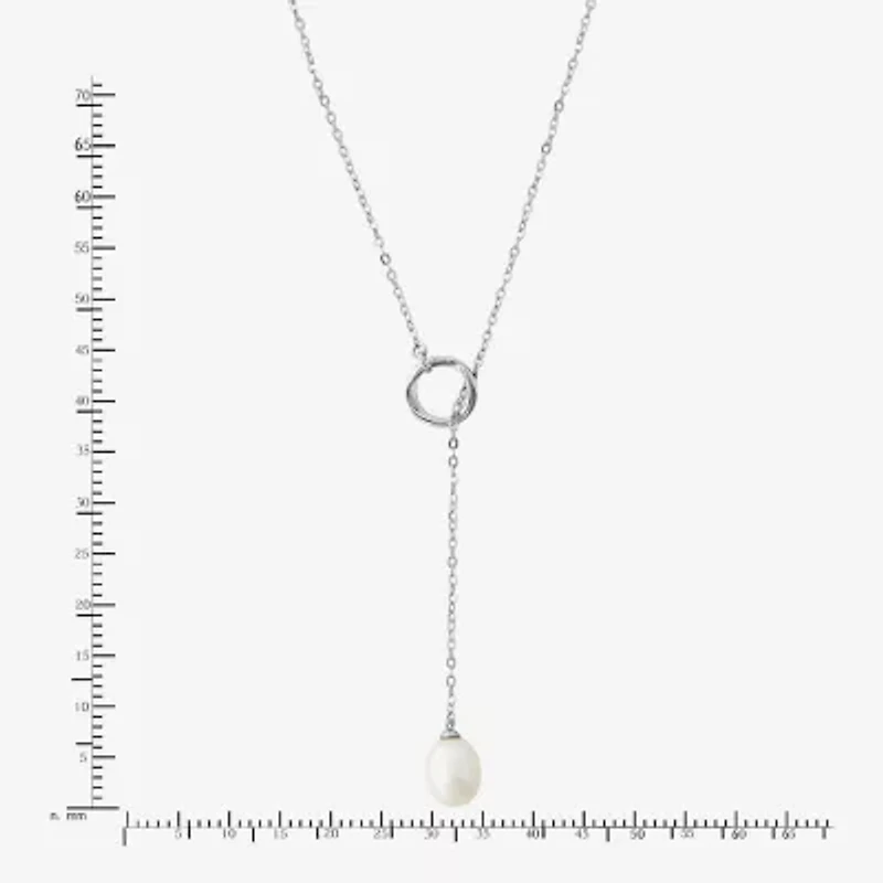 Womens Dyed White Cultured Freshwater Pearl Sterling Silver 18 Inch Pendant Necklace