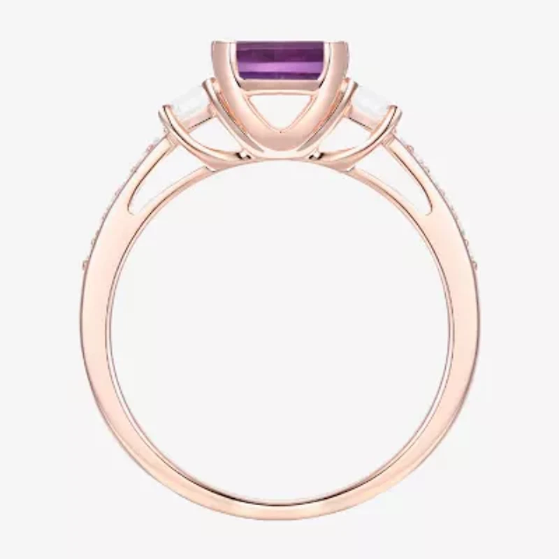 Womens Gemstone 14K Gold Over Silver Halo Delicate Cocktail Ring