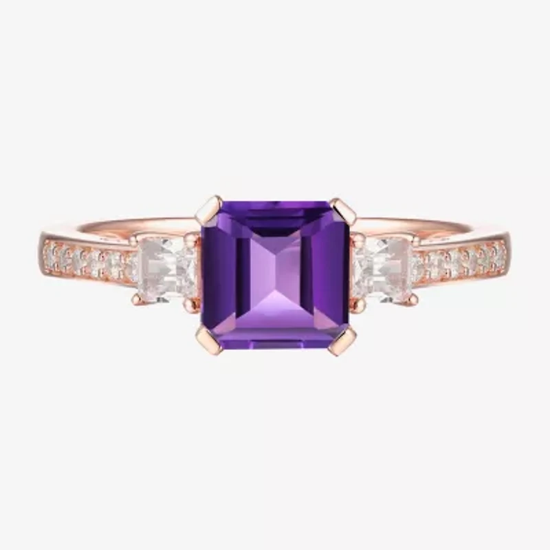 Womens Gemstone 14K Gold Over Silver Halo Delicate Cocktail Ring