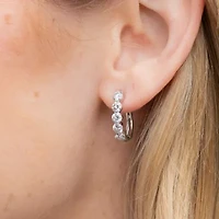 Floating Diamonds (F / Vs2) Womens 2 CT. T.W. Lab Grown White Diamond 14K White Gold 19.8mm Hoop Earrings