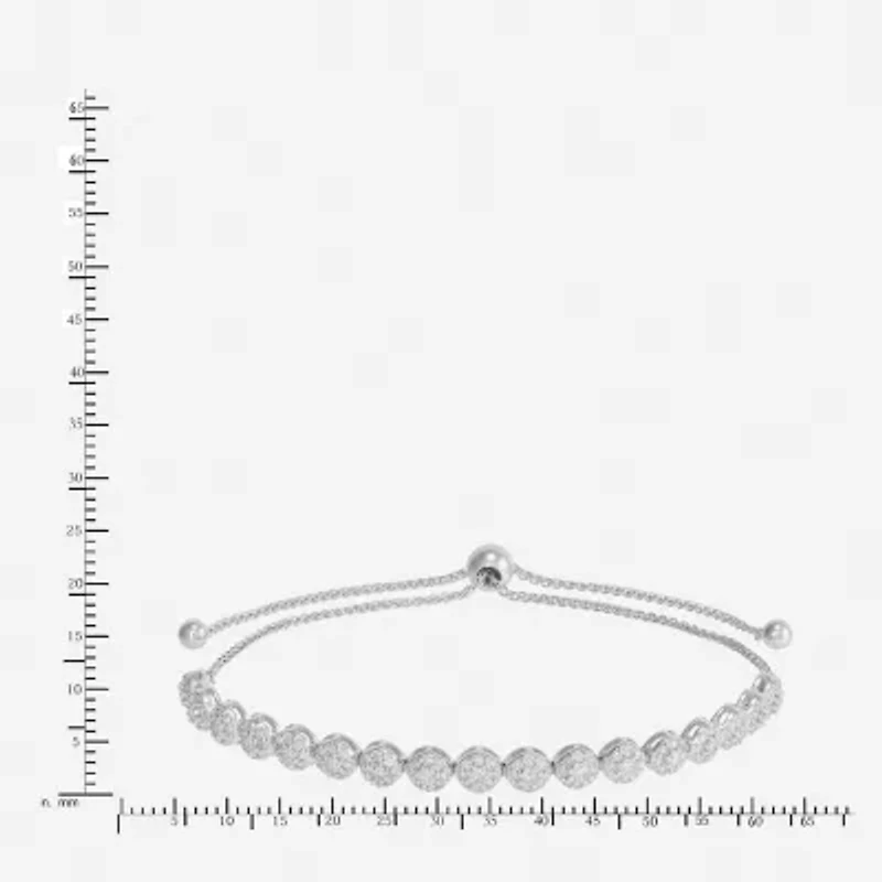 1 CT. T.W.  Diamond Bolo Bracelet in 10K White Gold