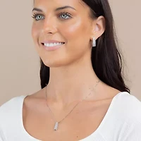 (G / Si2) Womens 1/2 CT. T.W. Lab Grown White Diamond 14K White Gold 18 Inch Pendant Necklace