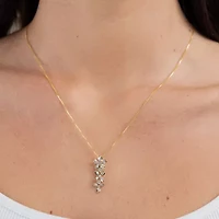 Diamond Blossom (G / Si2) Womens 1/2 CT. T.W. Lab Grown White Diamond 10K Gold Flower 18 Inch Pendant Necklace