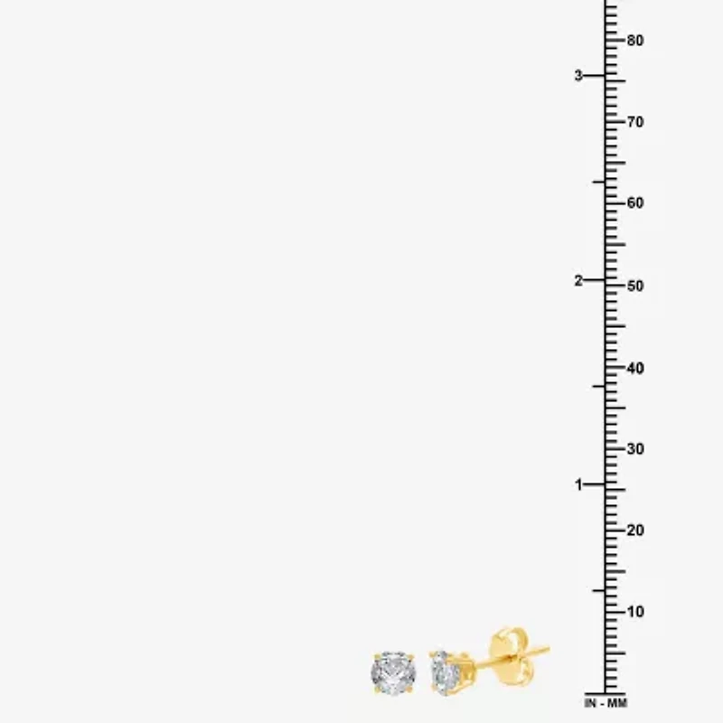 Ever Star 1 CT. T.W. Lab-Grown (G / SI1-SI2) Diamond 10K Gold Round Stud Earrings