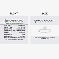 (G-H /  Si1-Si2) Womens 1 CT. T.W. Lab Grown White Diamond 10K Gold Side Stone Engagement Ring