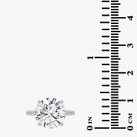 (G-H / Si1-Si2) Womens 5 1/2 CT. T.W. Lab Grown White Diamond 14K Gold Round Side Stone Engagement Ring