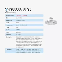 (H-I / SI1-SI2) Signature By Modern Bride Womens 3 CT. T.W. Lab Grown White Diamond 14K Gold Oval Bridal Set