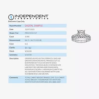 (H-I / SI1-SI2) Signature By Modern Bride Princess Cut Womens 3 CT. T.W. Lab Grown White Diamond 14K Gold Bridal Set