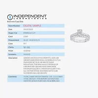 (H-I / SI1-SI2) Signature By Modern Bride Emerald Cut Womens 2 CT. T.W. Lab Grown White Diamond Bridal Set 14K Gold