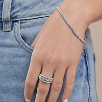 (G / Si2) Womens 9M 1 CT. T.W. Lab Grown White Diamond 10K Gold Anniversary Band