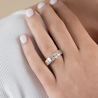 (G / Si2) Womens 21.5MM 1 CT. T.W. Lab Grown White Diamond 10K Gold Anniversary Band