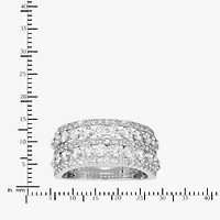 (H-I / Si1-Si2) Womens 5.5MM 2 CT. T.W. Lab Grown White Diamond 10K Gold Anniversary Band