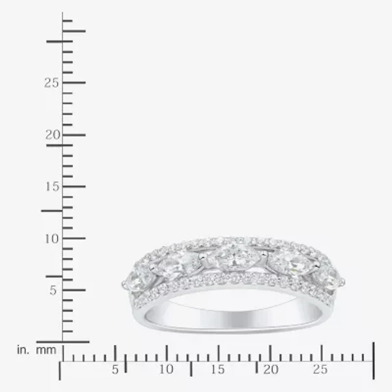 (H-I / Si1-Si2) Womens 1 CT. T.W. Lab Grown White Diamond 10K Gold Anniversary Band