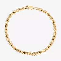 Mens 10K Gold 8 1/2 Inch Hollow Rope Chain Bracelet