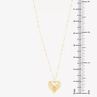 Womens 10K Gold Heart Inch Pendant Necklace