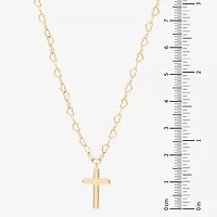 Womens 10K Gold Cross 18 Inch Pendant Necklace
