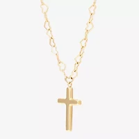 Womens 10K Gold Cross 18 Inch Pendant Necklace