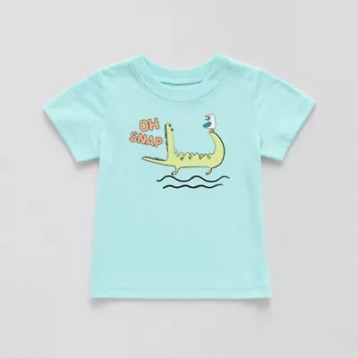 Okie Dokie Baby Boys Crew Neck Short Sleeve Graphic T-Shirt