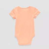 Okie Dokie Baby Girls Crew Neck Short Sleeve Rib Bodysuit