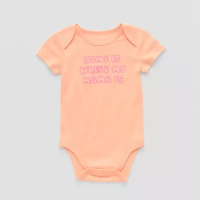 Okie Dokie Baby Girls Crew Neck Short Sleeve Rib Bodysuit
