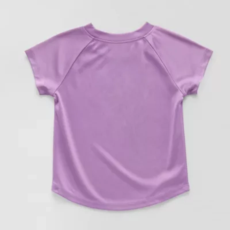 Okie Dokie Active Toddler & Little Girls Round Neck Short Sleeve Regular Fit Graphic T-Shirt