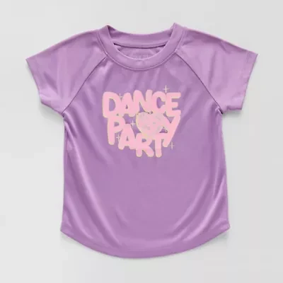 Okie Dokie Active Toddler & Little Girls Round Neck Short Sleeve Regular Fit Graphic T-Shirt