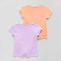 Okie Dokie Toddler & Little Girls Round Neck Short Sleeve Regular Fit 2-pc. Graphic T-Shirt