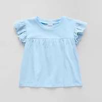 Okie Dokie Toddler & Little Girls Round Neck Short Sleeve Peplum Top