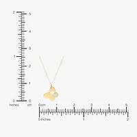 Womens 10K Two Tone Gold Butterfly 18 Inch Pendant Necklace