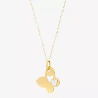 Womens 10K Two Tone Gold Butterfly 18 Inch Pendant Necklace