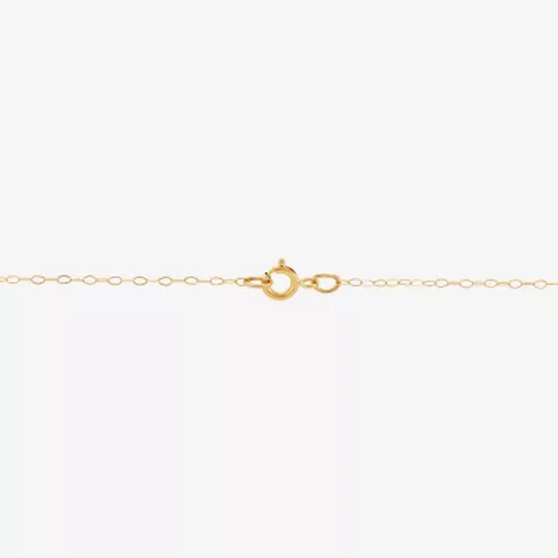 Womens 10K Two Tone Gold Circle Heart 18 Inch Pendant Necklace