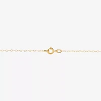 Womens 10K Two Tone Gold Circle Heart 18 Inch Pendant Necklace