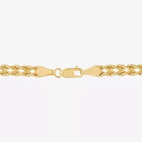 Womens 10K Tri-Color Gold 18 Inch Rope Chain Necklace